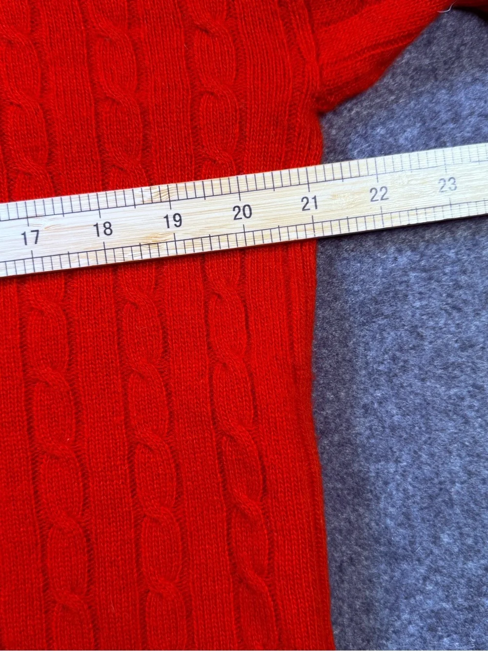Talbots Women’s Medium Red 100% Cashmere Cable Knit Turtleneck Sweater Vintage